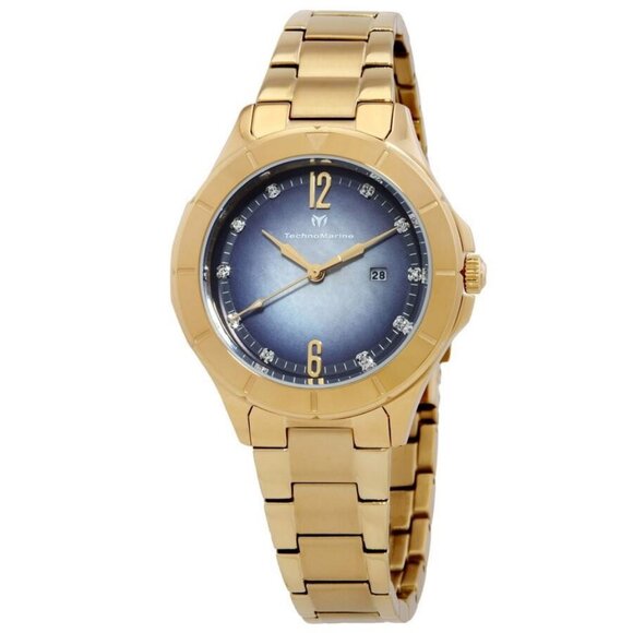 NWT Authentic Technomarine Luna Quartz Crystal Women's Watch - Picture 1 of 3